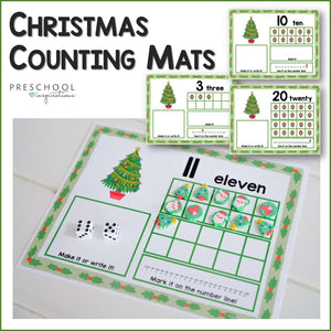 Christmas Ten Frame Counting Mats