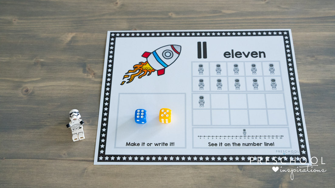 Space Ten Frame Math Counting Mats – Preschool Inspirations