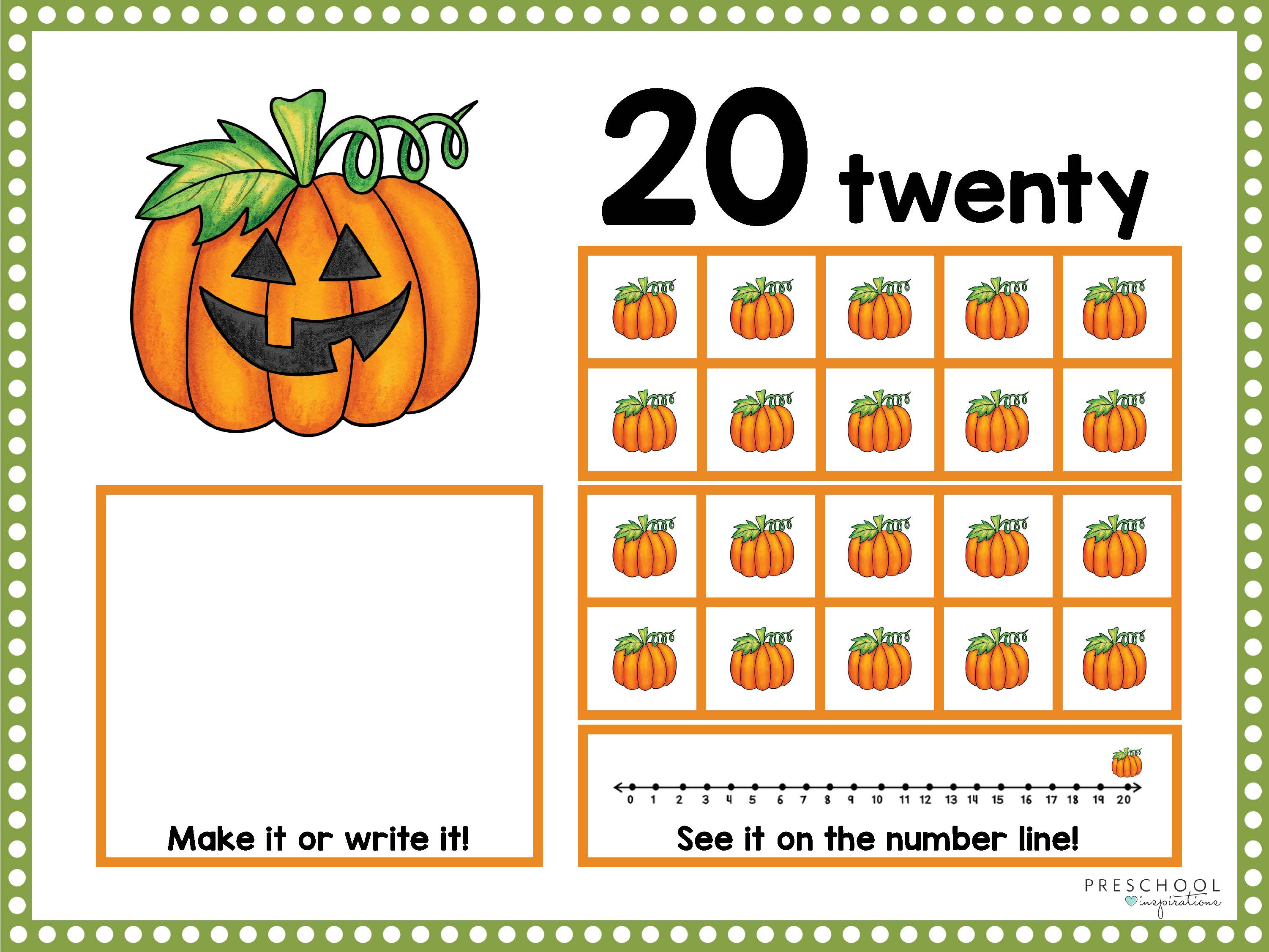 Pumpkin Ten Frame Counting Mats