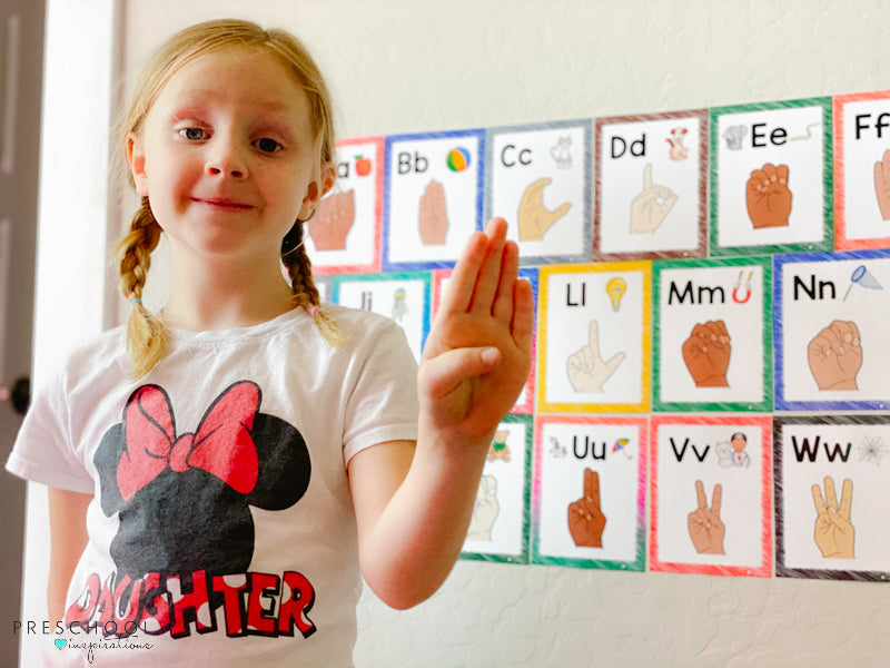 Sign Language Alphabet Printable Poster for Preschool and