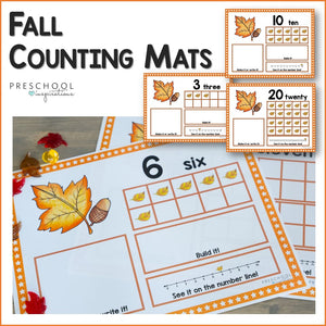 Fall Math Ten Frame Counting Mats