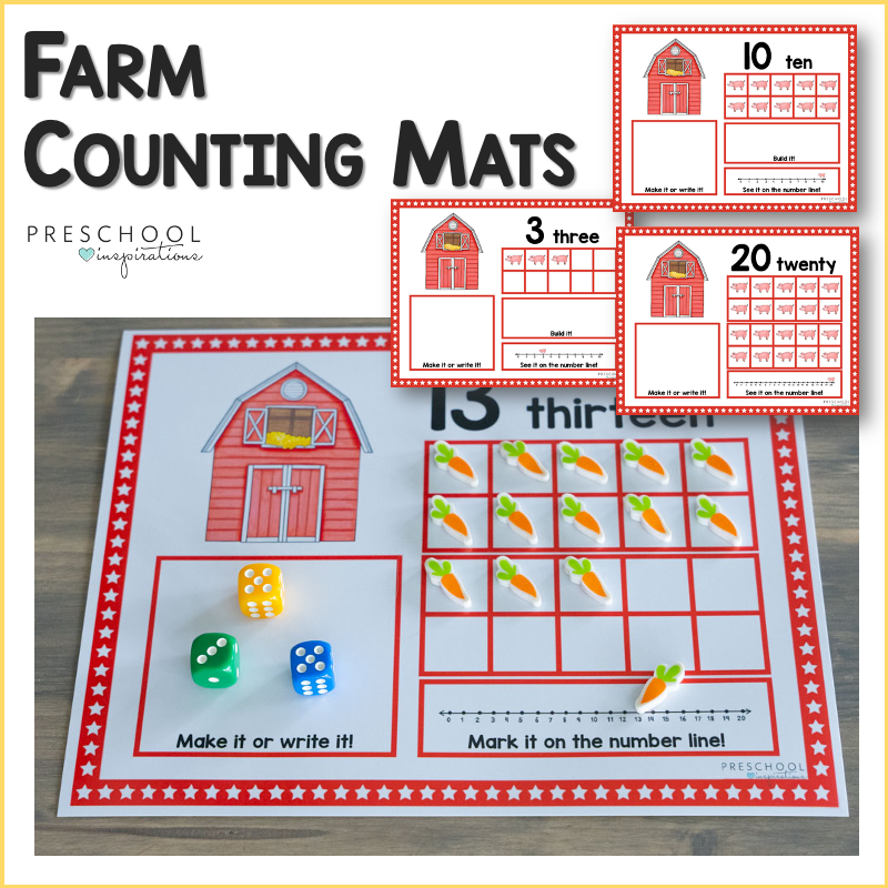 Farm Ten Frame Math Counting Mats