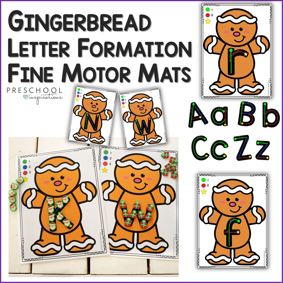 Gingerbread Letter Formation Fine Motor Mats