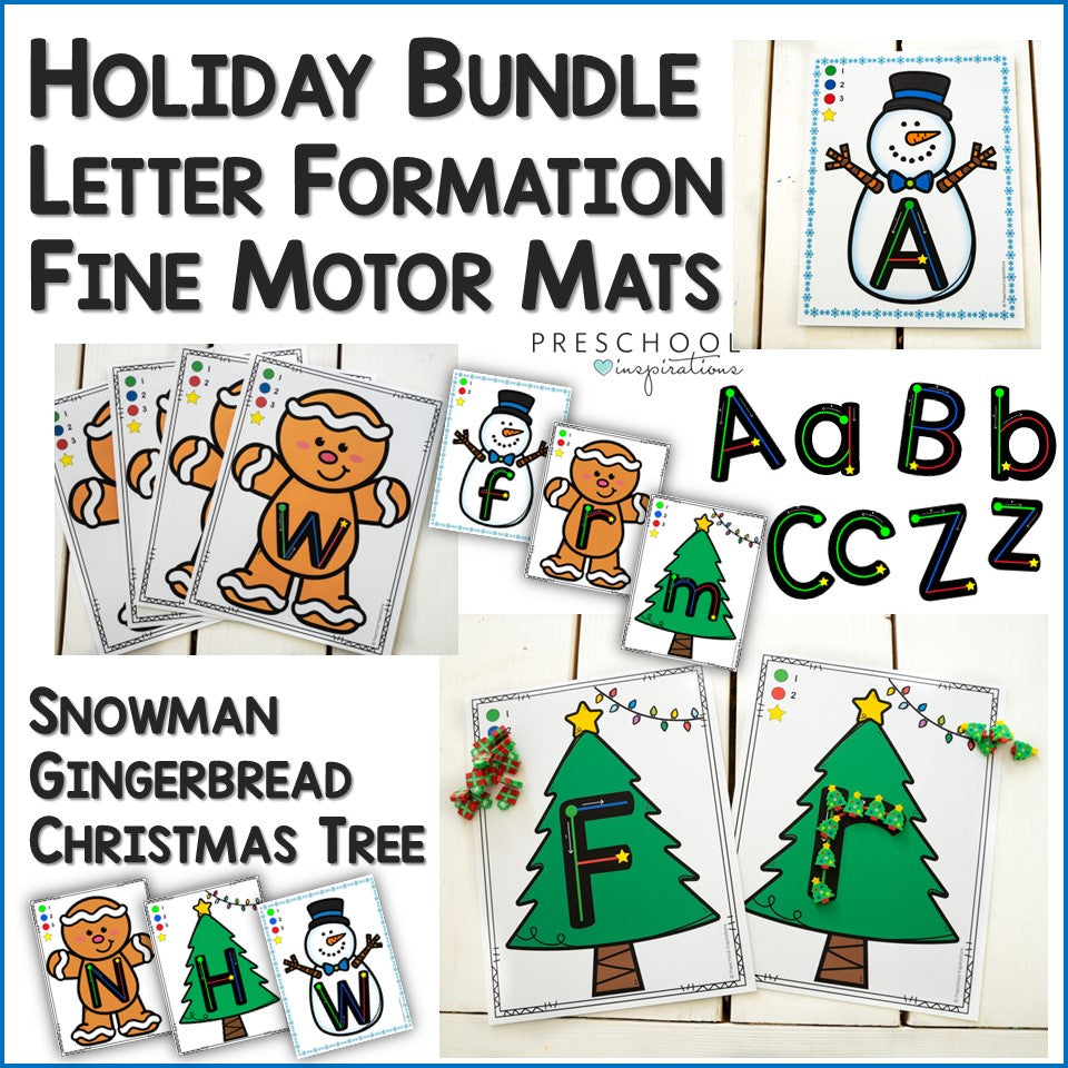 Holiday Letter Formation Fine Motor Mat Bundle