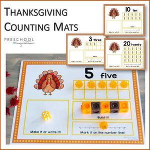 Thanksgiving Ten Frame Counting Mats
