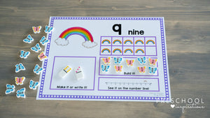 Rainbow Ten Frame Math Counting Mats