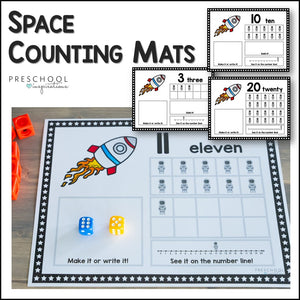 Space Ten Frame Math Counting Mats