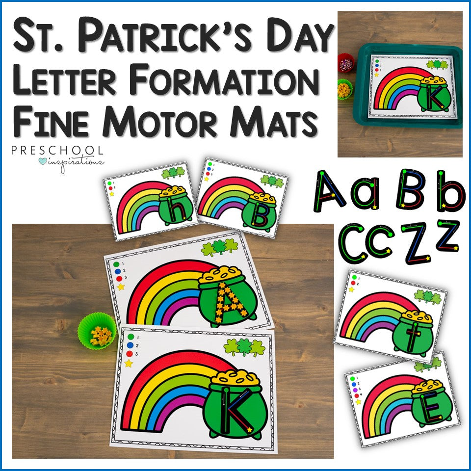 St. Patrick's Day Letter Formation Fine Motor Mats