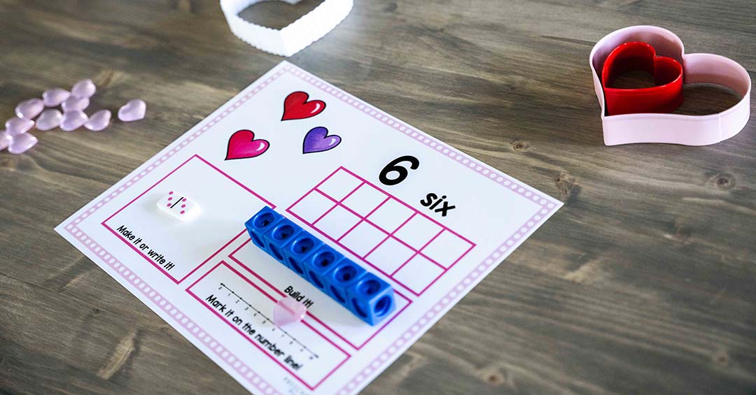 Valentine Themed 10 Frame Counting Mats